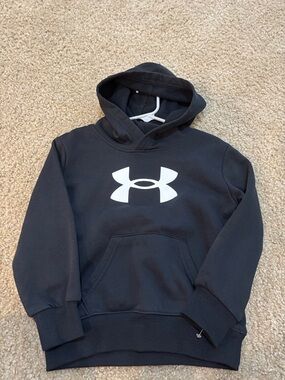 Under Armour Black Hoodie with White Logo Pullover